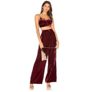 REVOLVE Mona Wide Leg Pant in Rich
